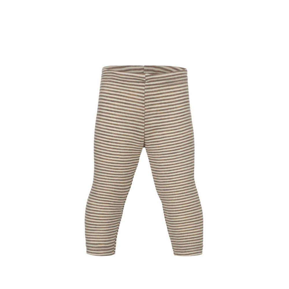 Baby Leggings aus Wolle in walnut melange/natur