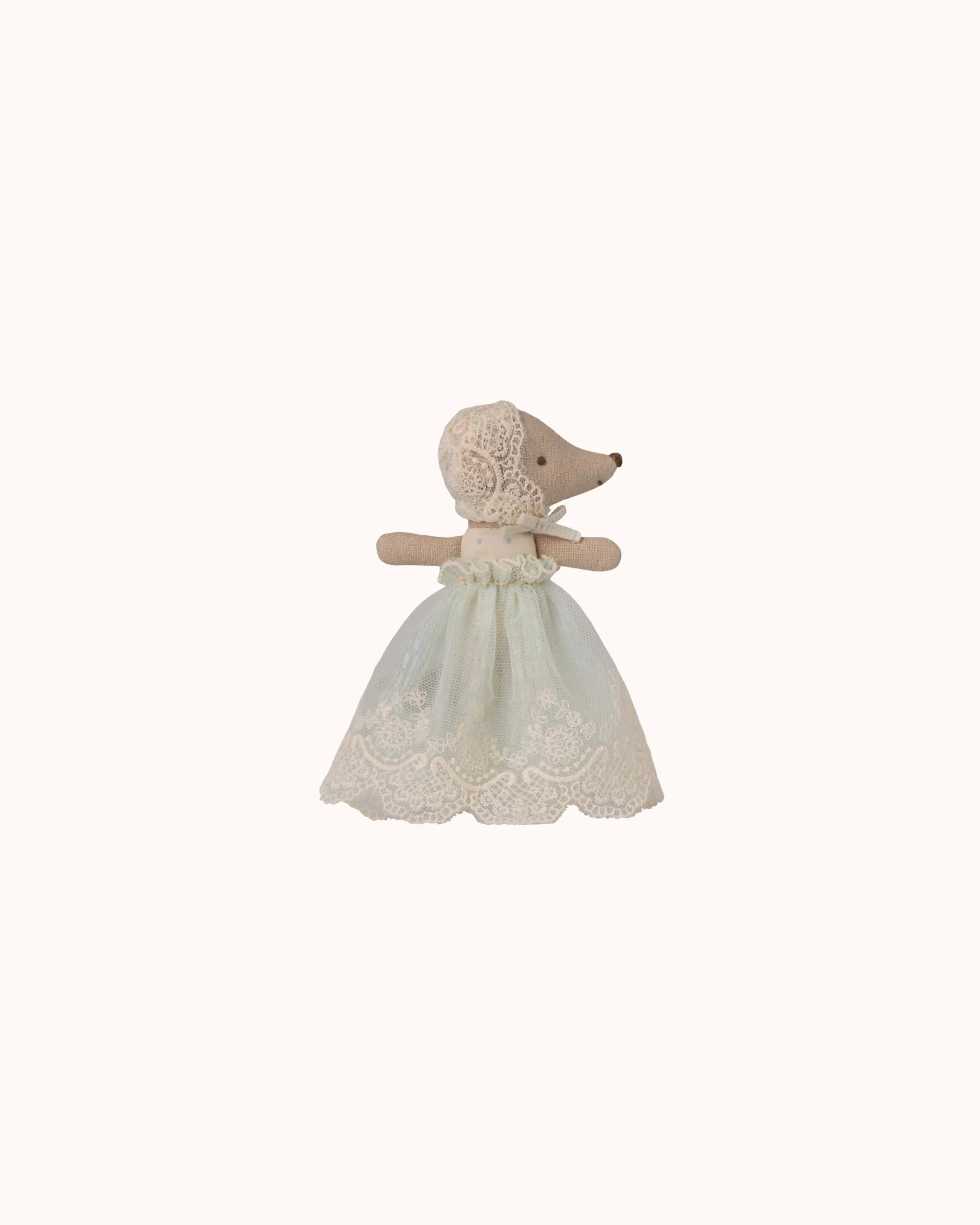 Baby Maus im Kleid in mint