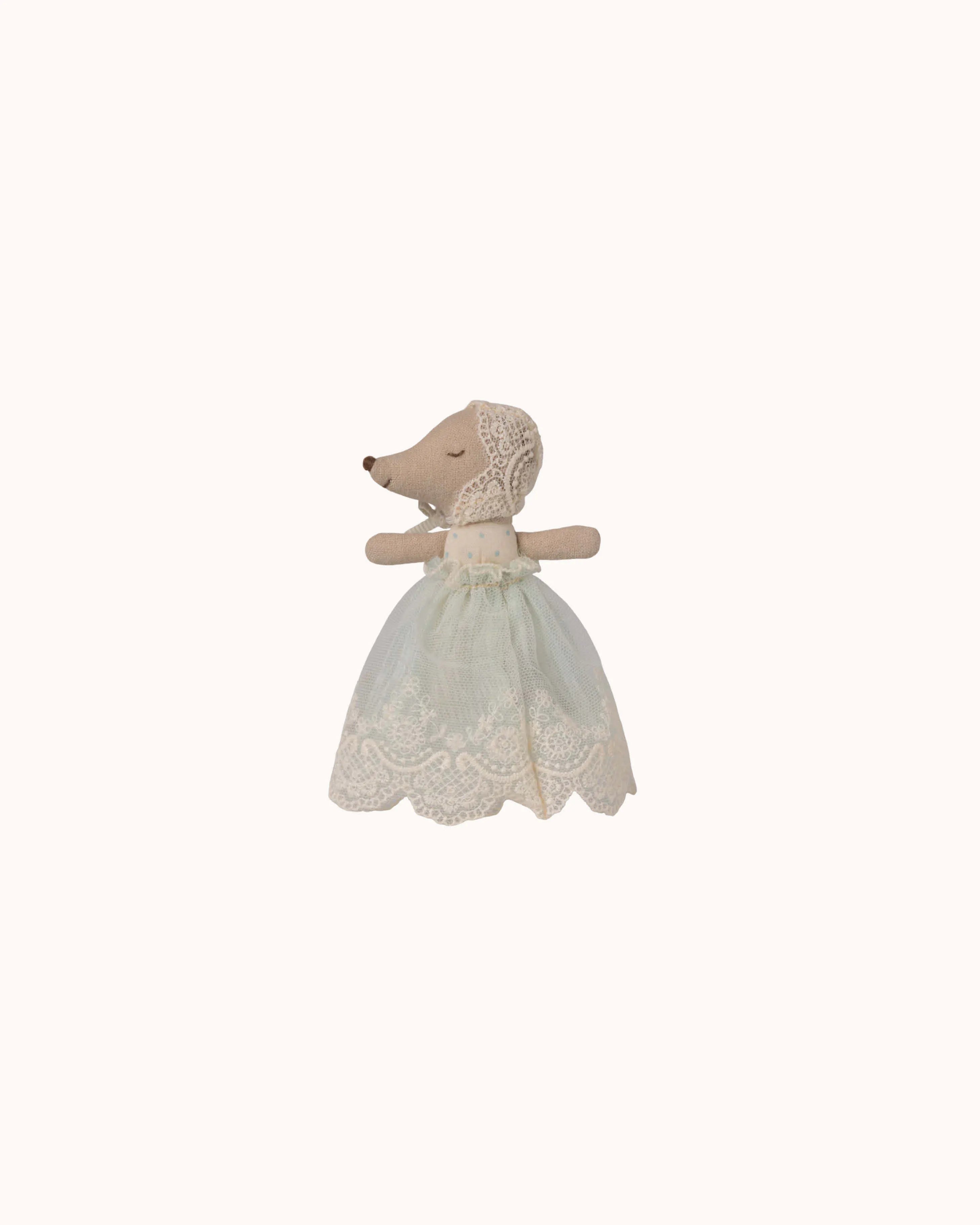 Baby Maus im Kleid in mint