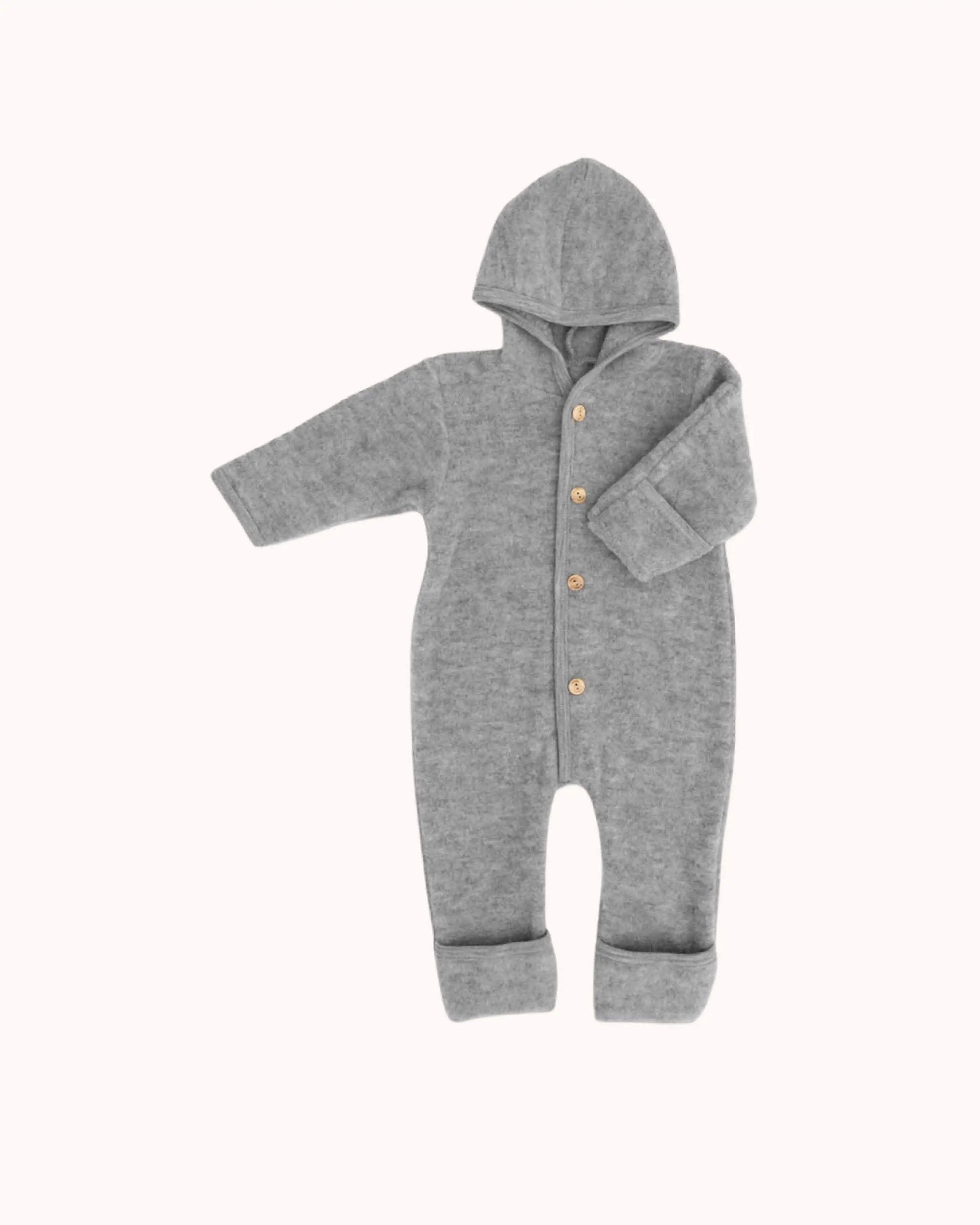 Wool Baby Overall in gray melange