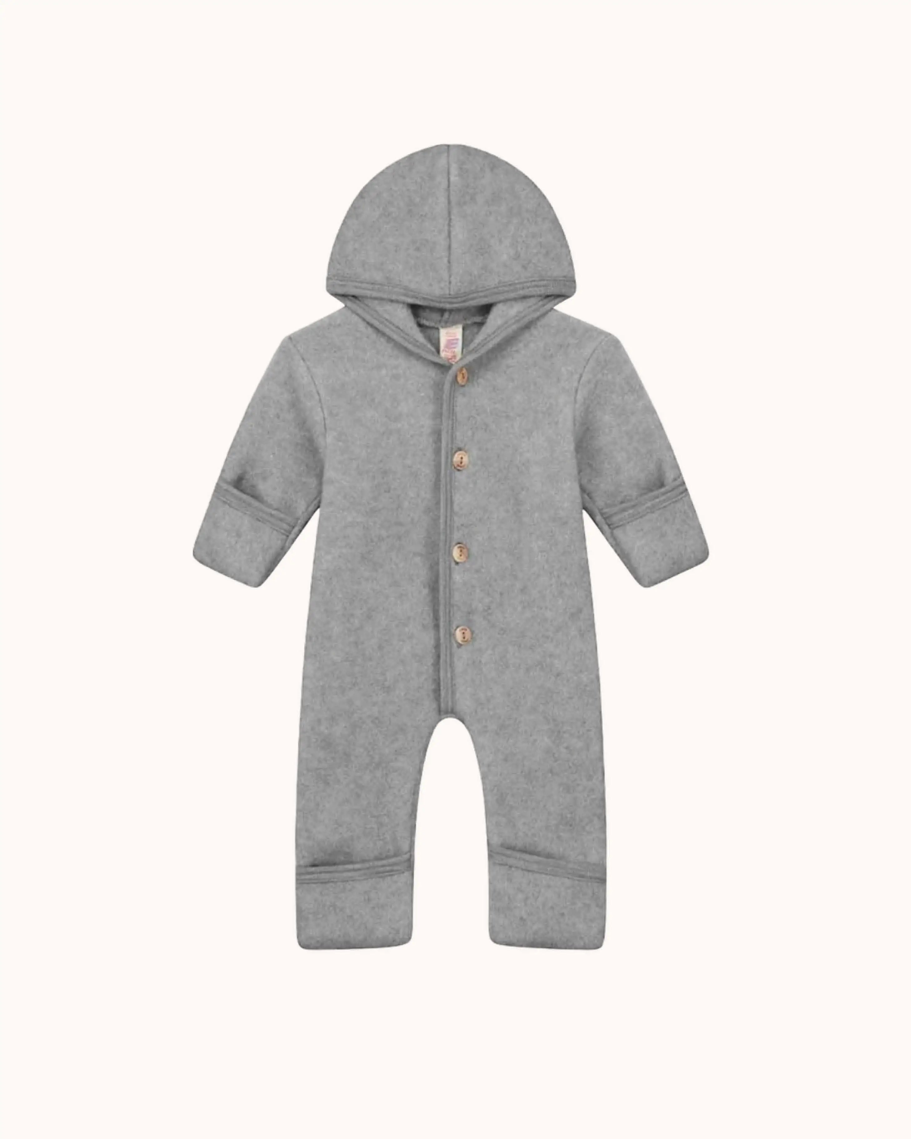 Wool Baby Overall in gray melange