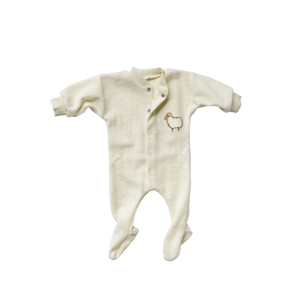 Baby Onesie aus Wolle in natur