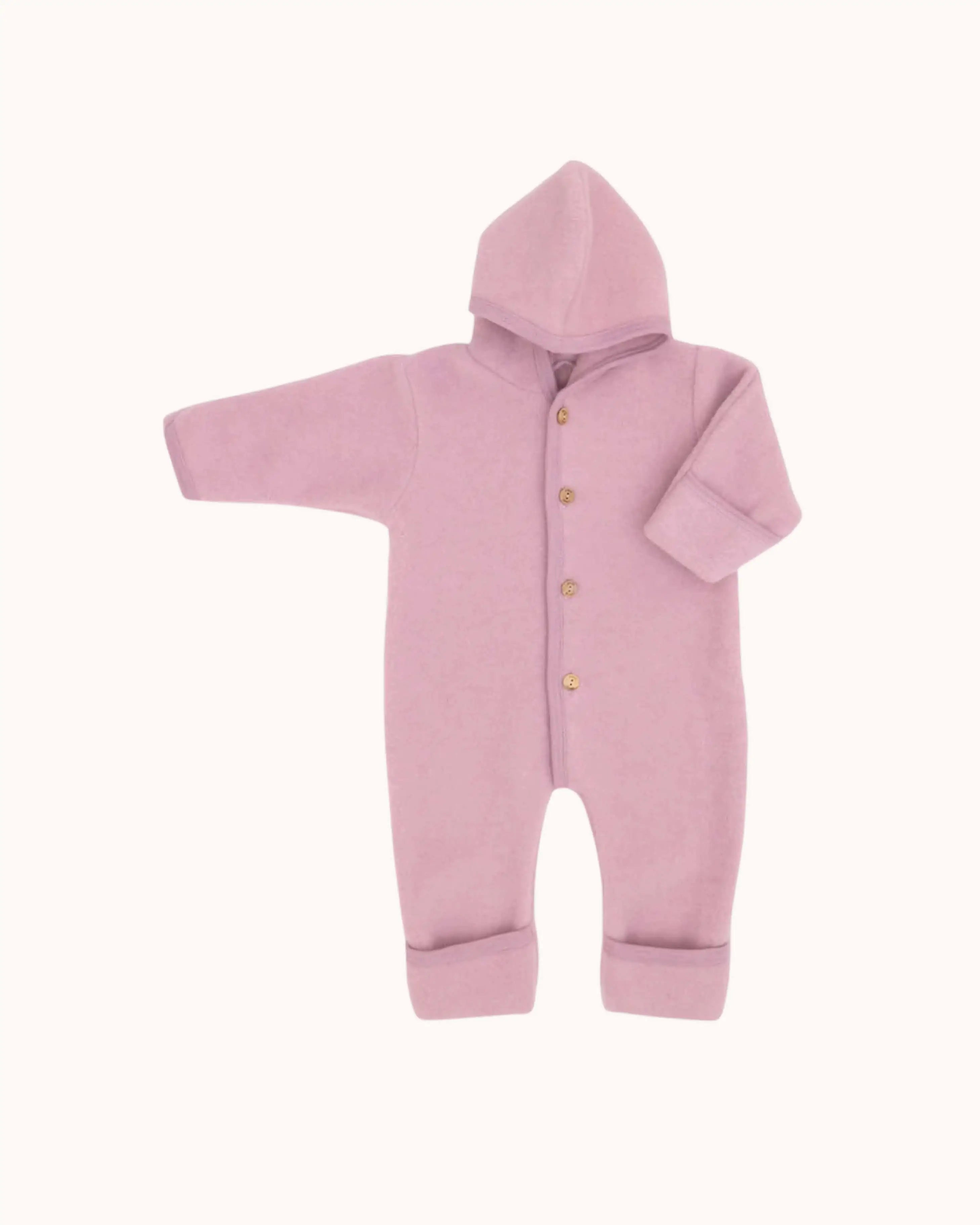 Baby Overall aus Wolle in rosenholz melange