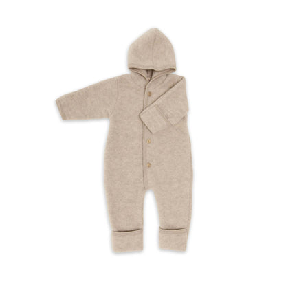 Wool Baby Overall in sand melange