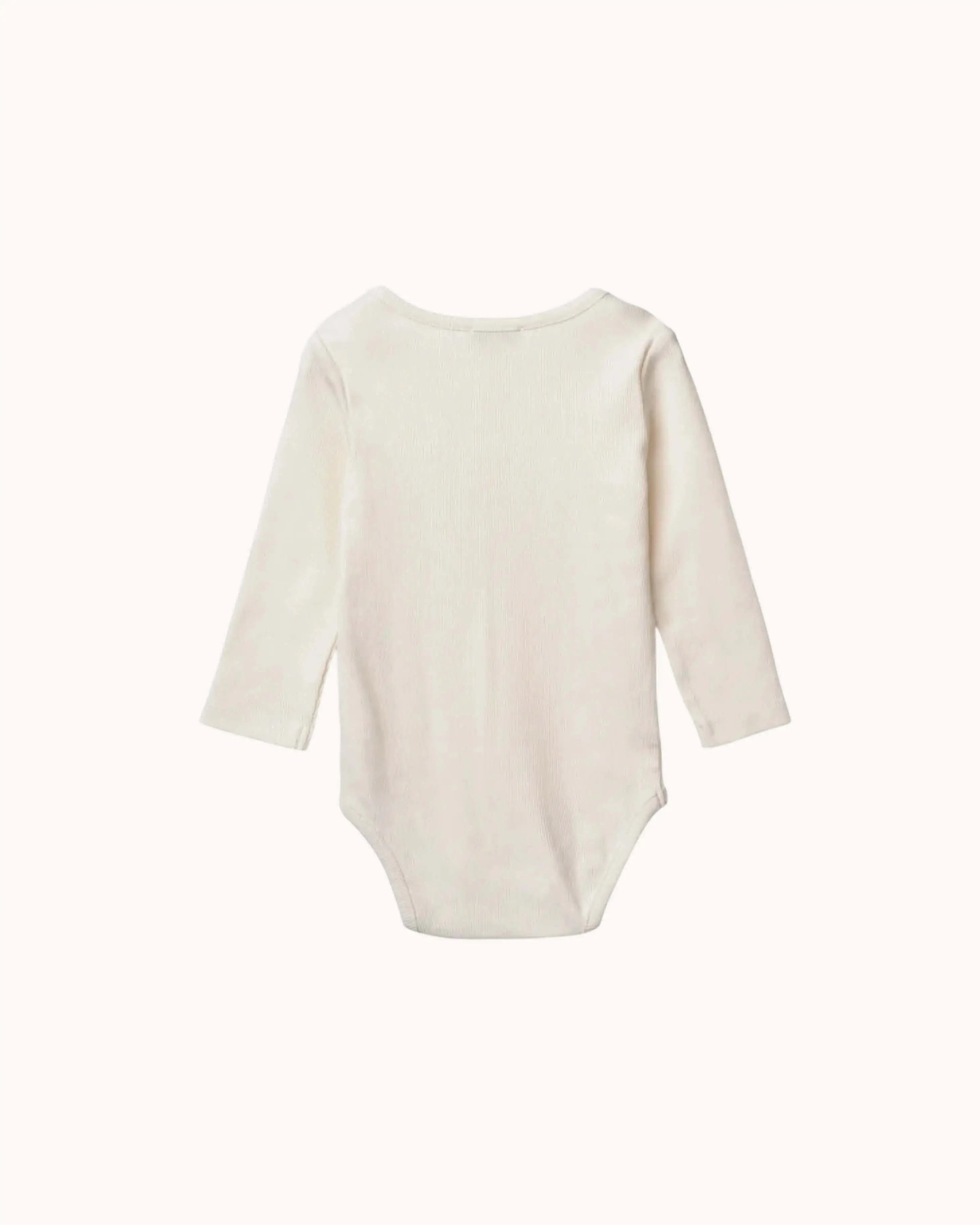 Langärmliger Baby Rib Body in creme de la creme