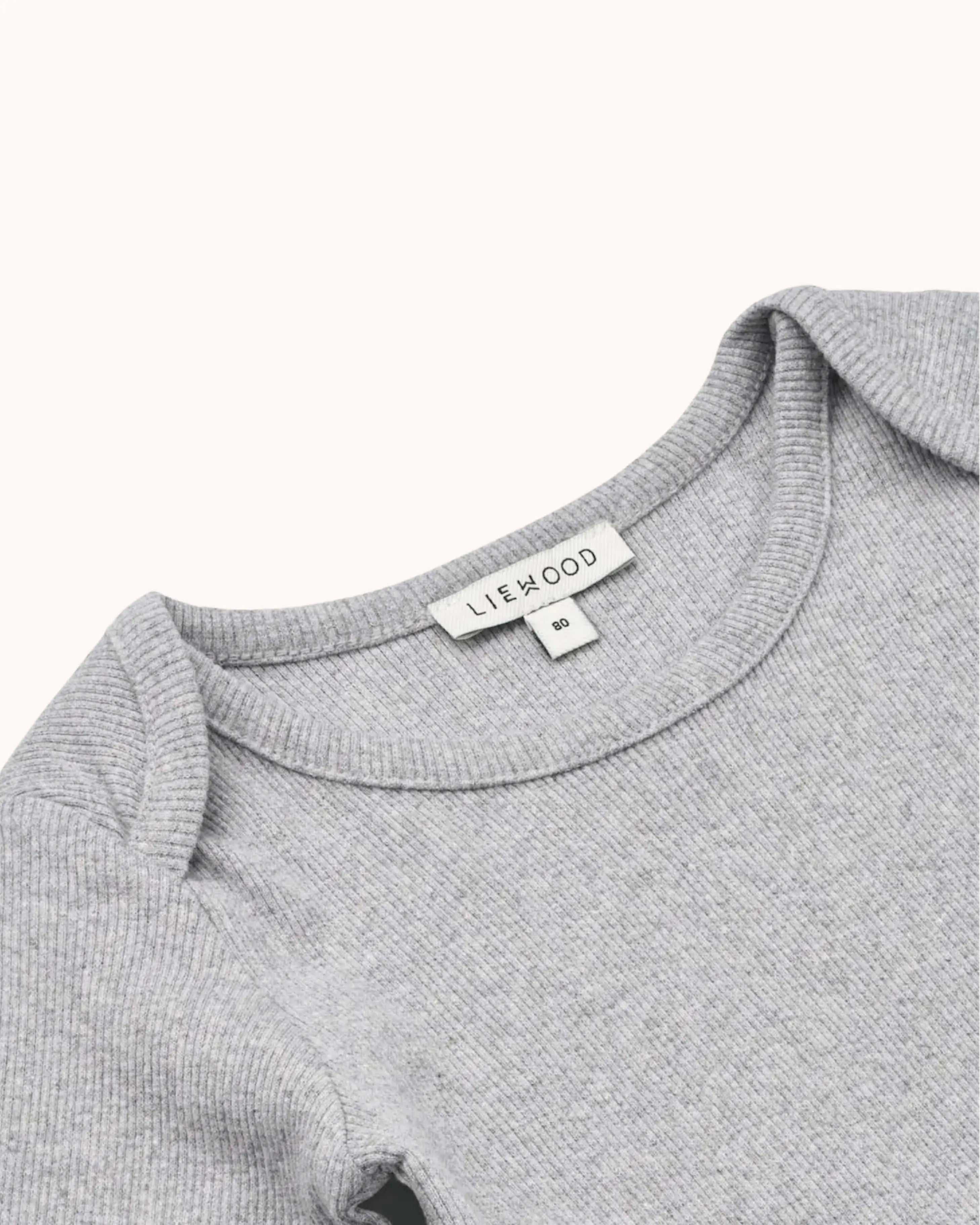 Langärmliger Baby Rib Body in light grey melange
