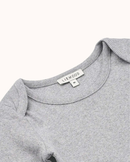 Long-sleeved Baby Rib Body in light grey melange
