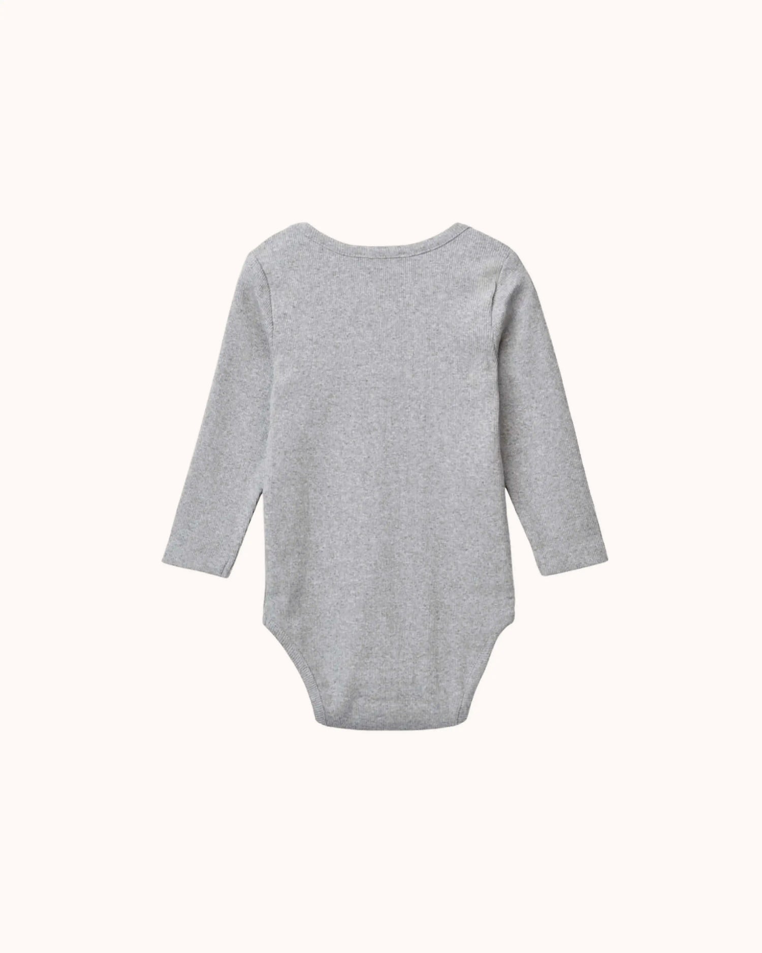 Long-sleeved Baby Rib Body in light grey melange