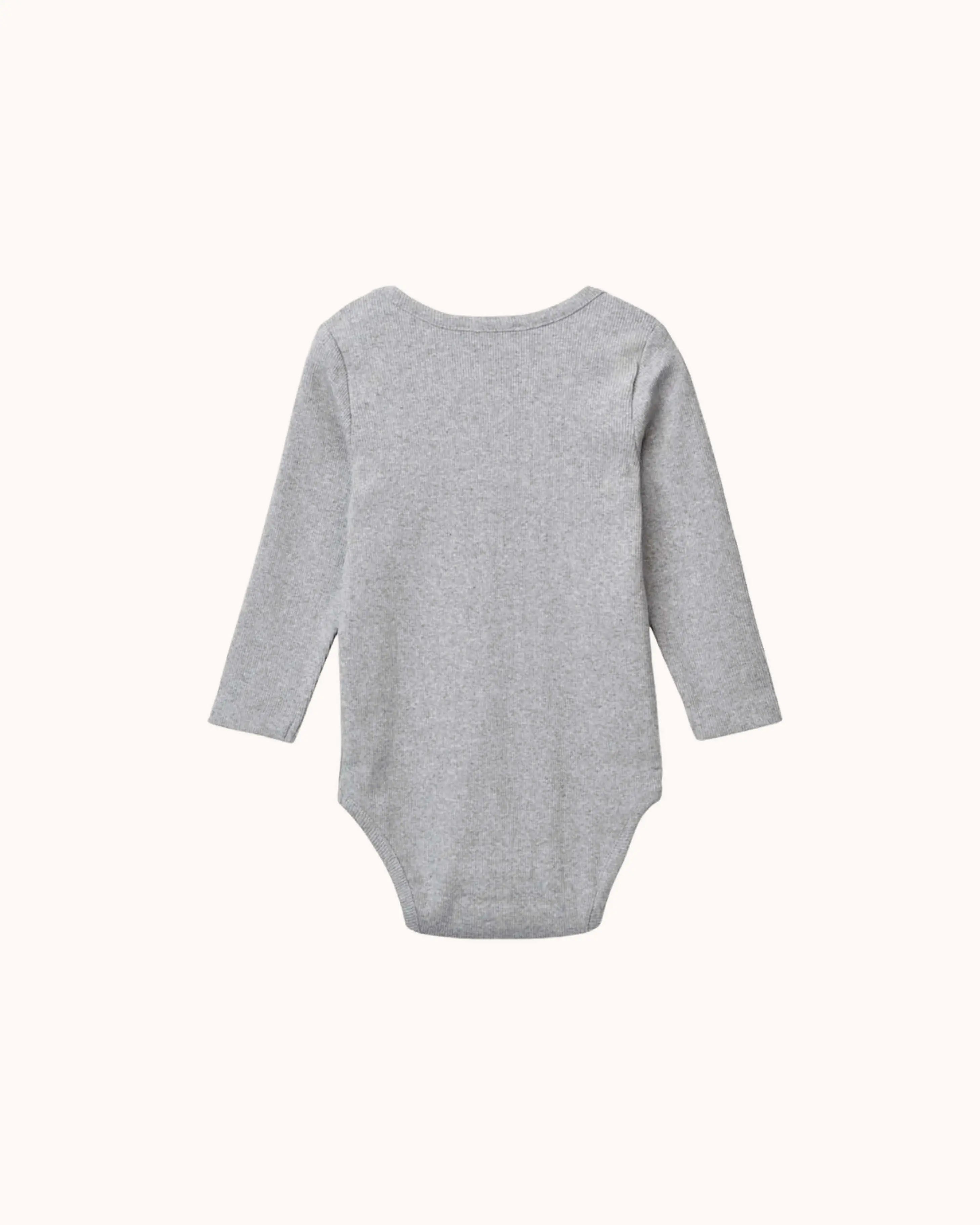 Long-sleeved Baby Rib Body in light grey melange