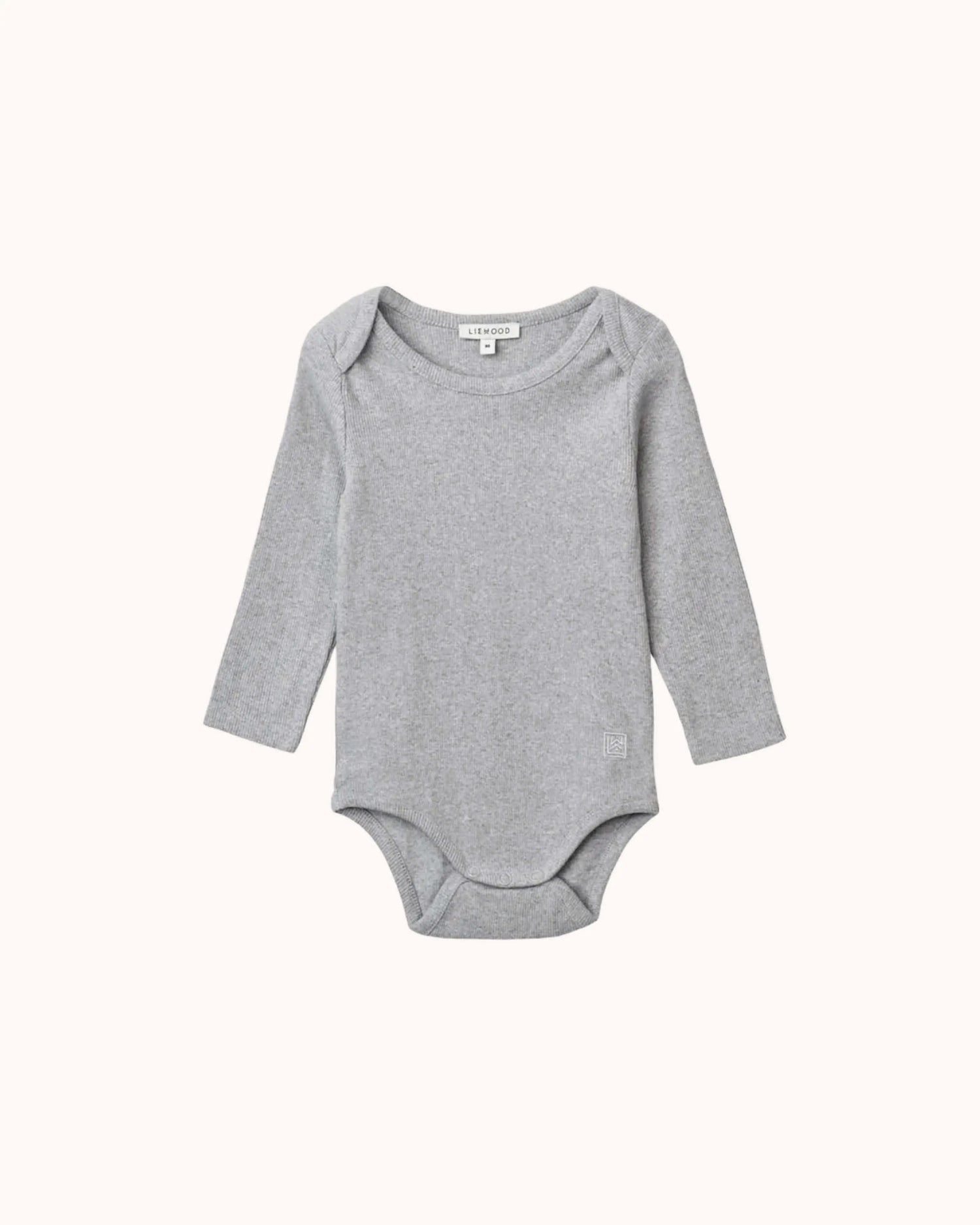 Long-sleeved Baby Rib Body in light grey melange