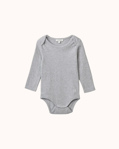 Long-sleeved Baby Rib Body in light grey melange