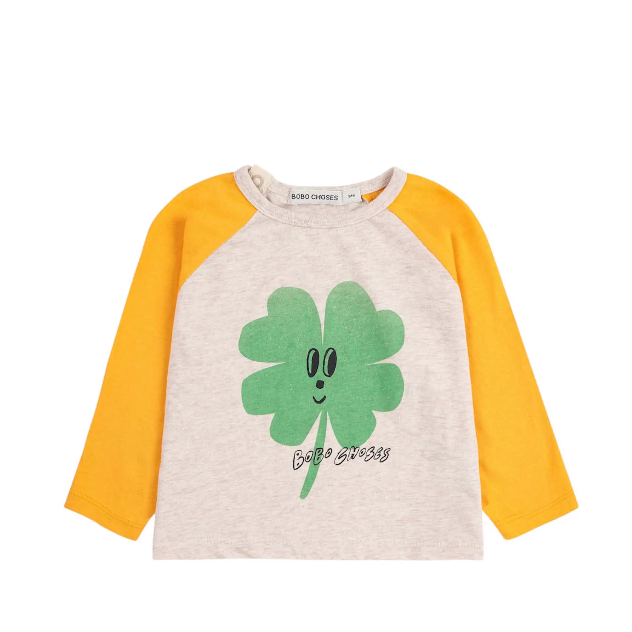 Langärmliges Baby T-Shirt Kleeblatt
