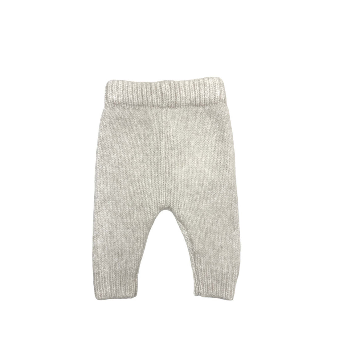 Pantalon tricoté pour bébé en mélange naturel/blanc