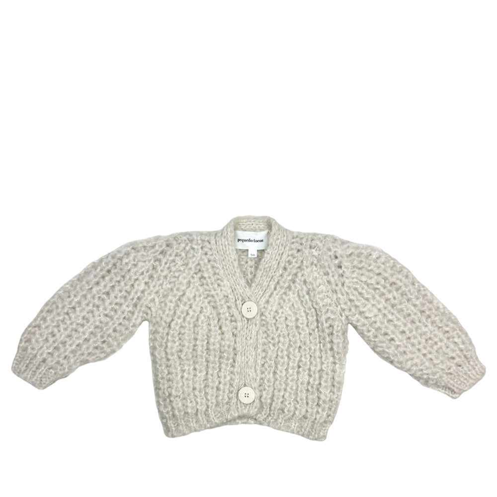 Baby Cardigan in natural/white melange