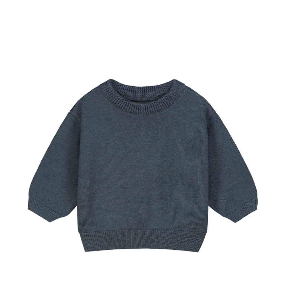 Baby Strickpullover in blue grey