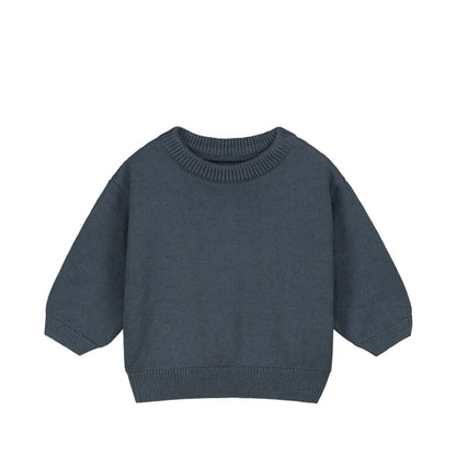 Baby Strickpullover in blue grey