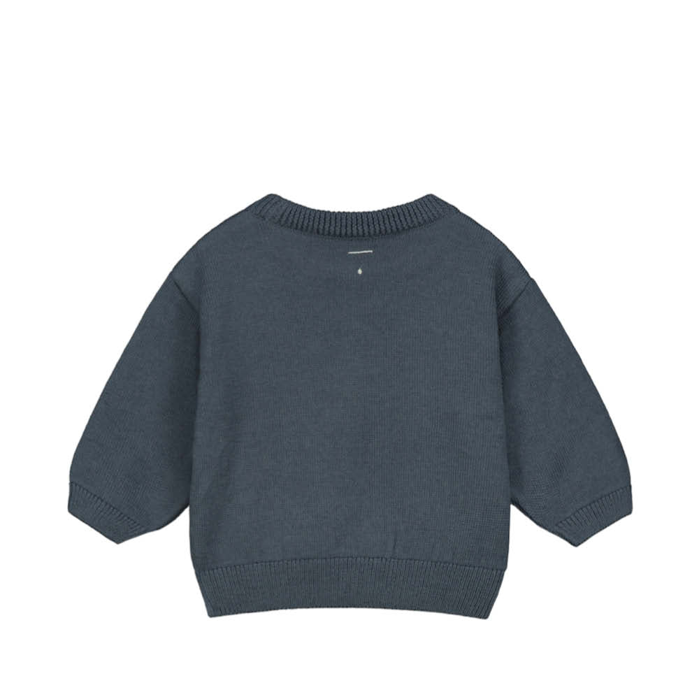 Baby Strickpullover in blue grey