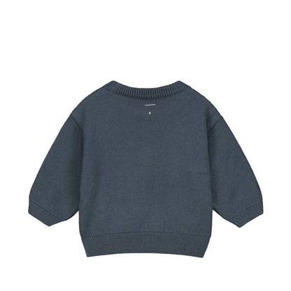 Baby Strickpullover in blue grey