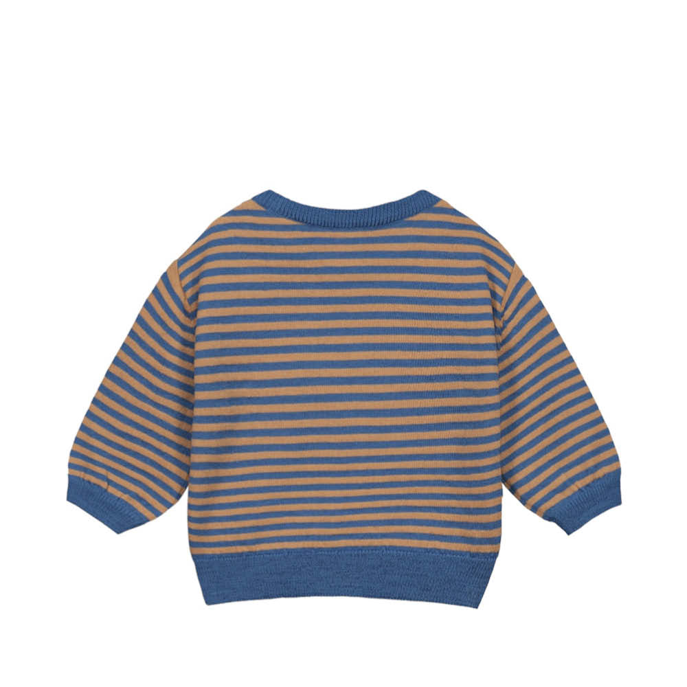 Baby Strickpullover in blue grey/peanut