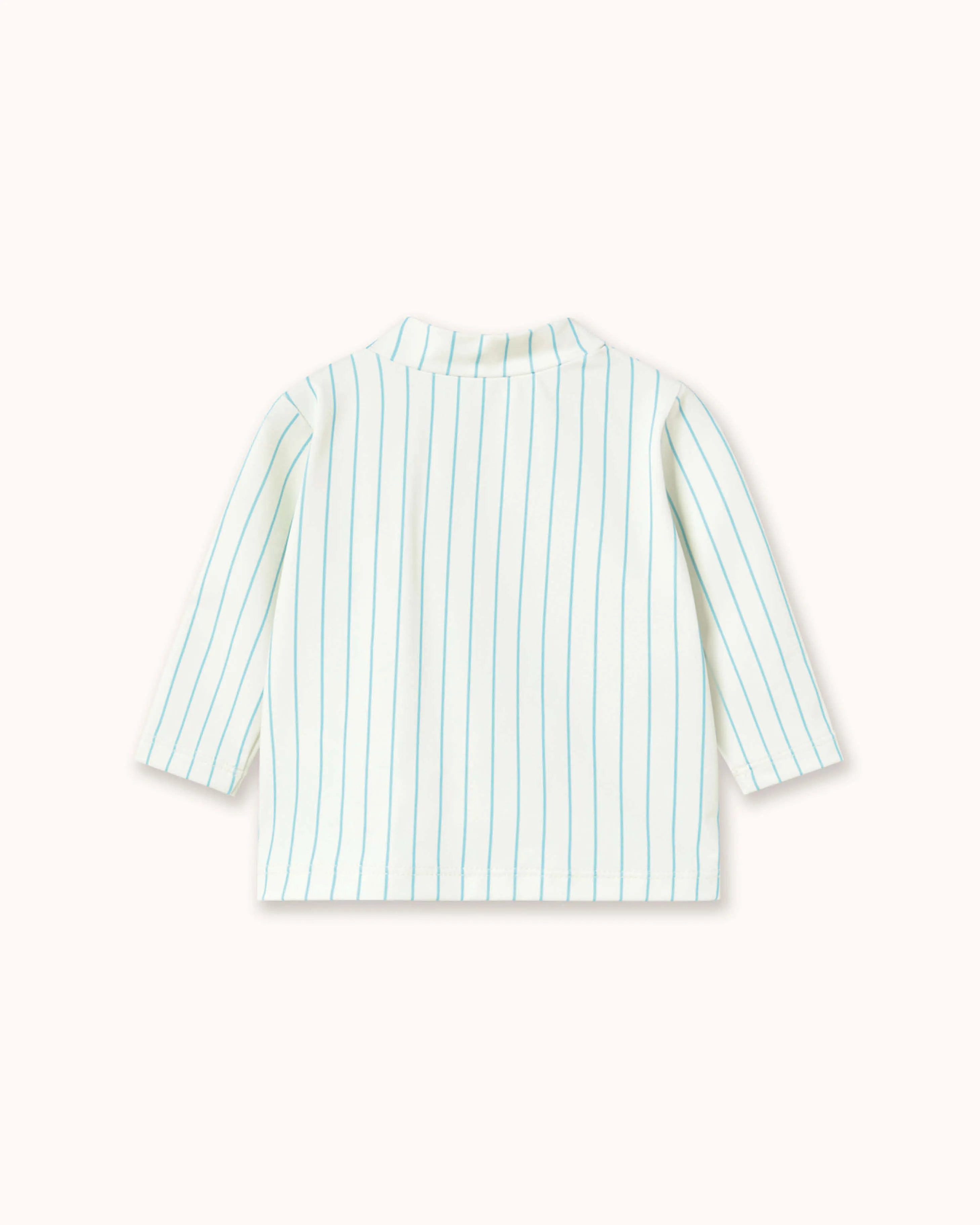 Baby Schwimmshirt in cyan gestreift