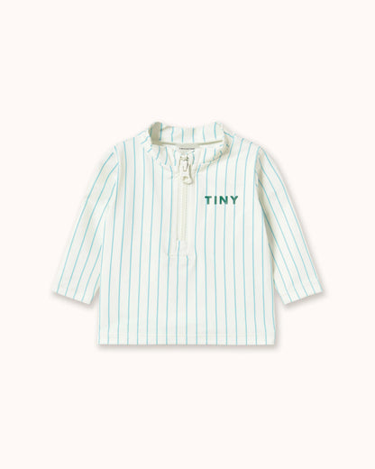 Baby Swim Tee in cyan striped