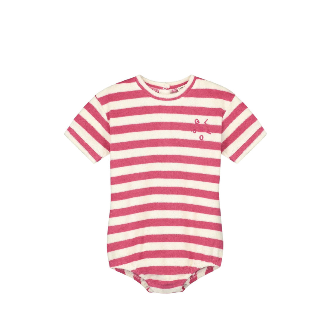 POP Baby Terry Jumpsuit in cherry/cream