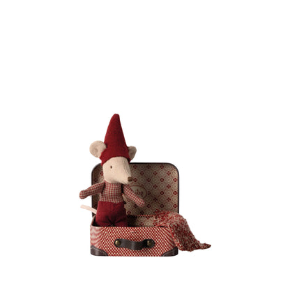 Baby Christmas Mouse in Suitcase