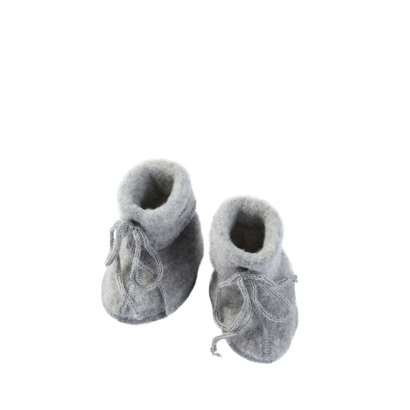 Wool Baby Booties in gray melange