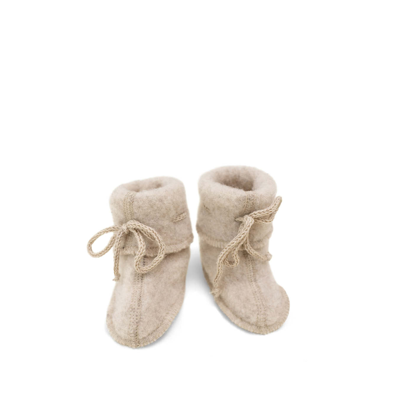 Wool Baby Booties in sand melange