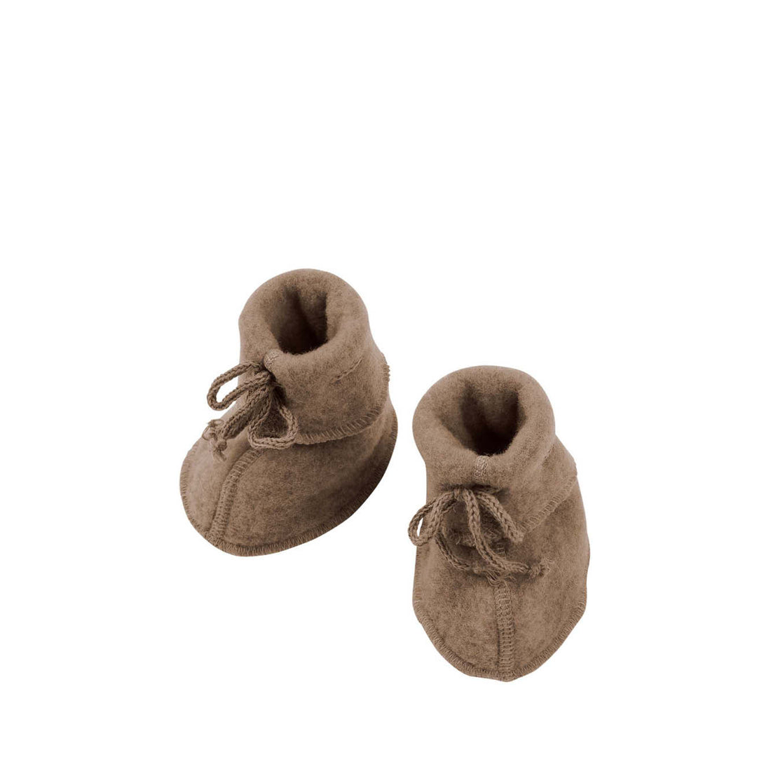 Wool Baby Booties in walnut melange