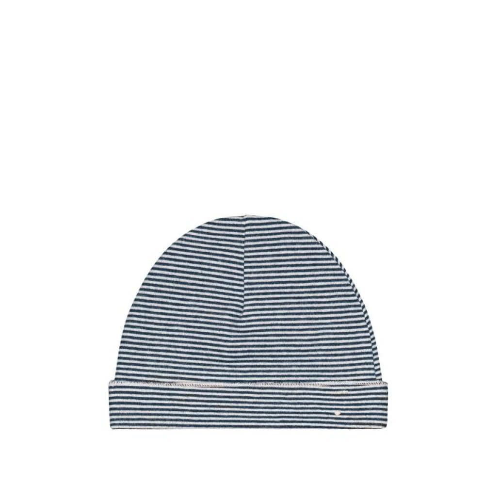 Baby Beanie in blue grey/cream