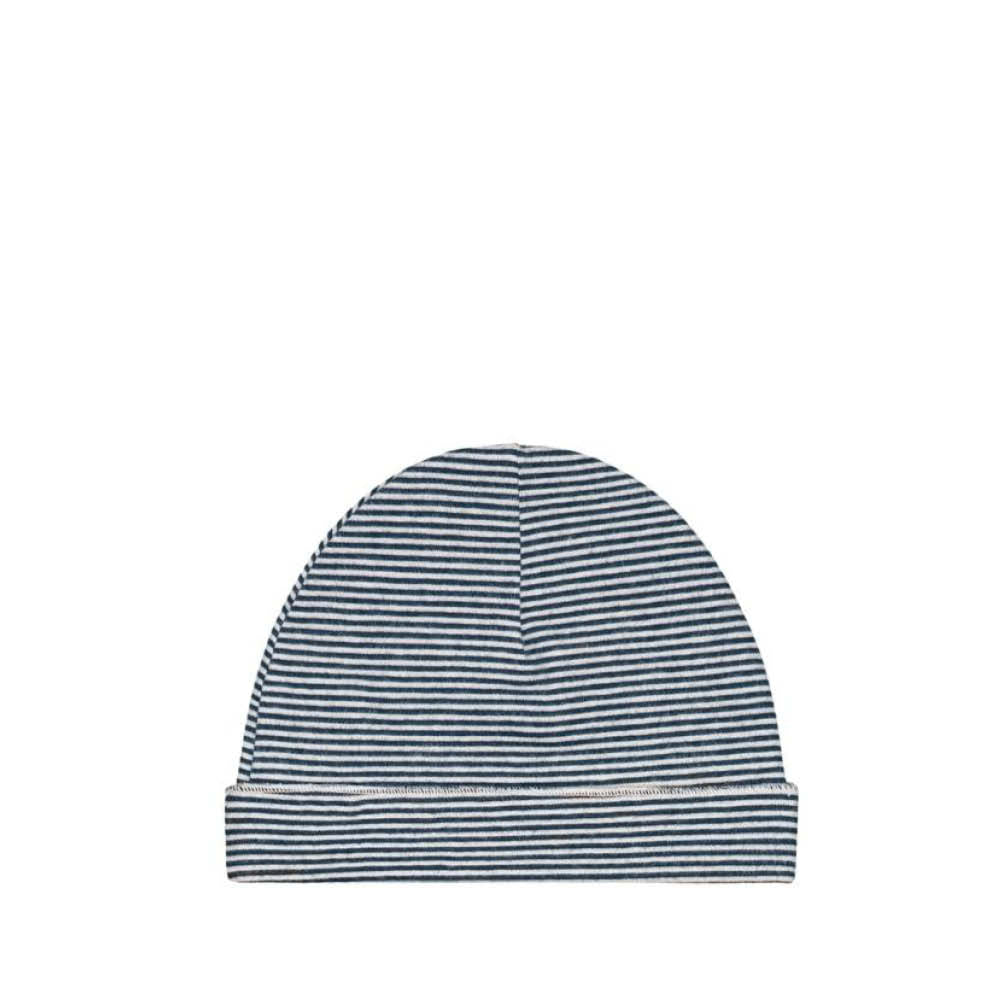 Baby Beanie in blue grey/cream
