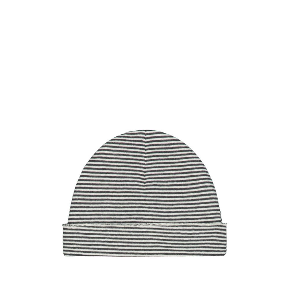 Baby Beanie in nearly black/cream