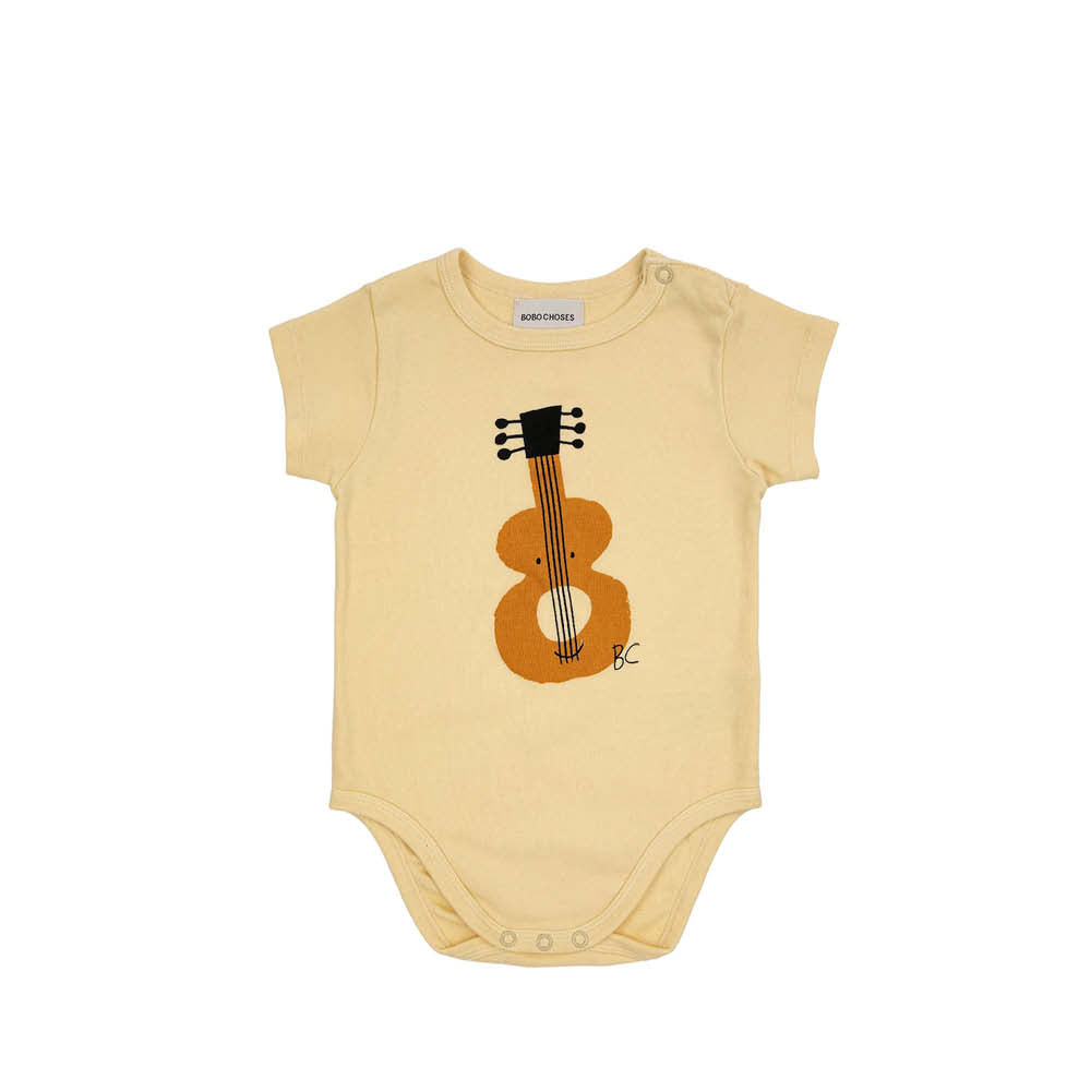 Kurzärmliger Baby Body mit Gitarre