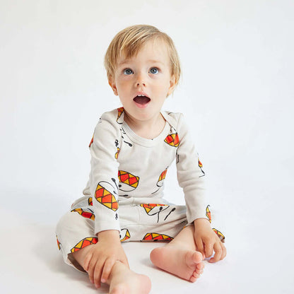 Langärmliger Baby Body mit Trommeln