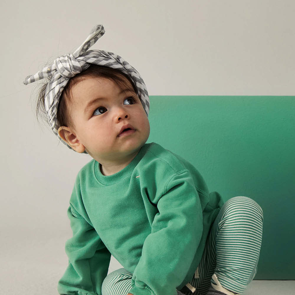 Baby Leggings in bright green/cream