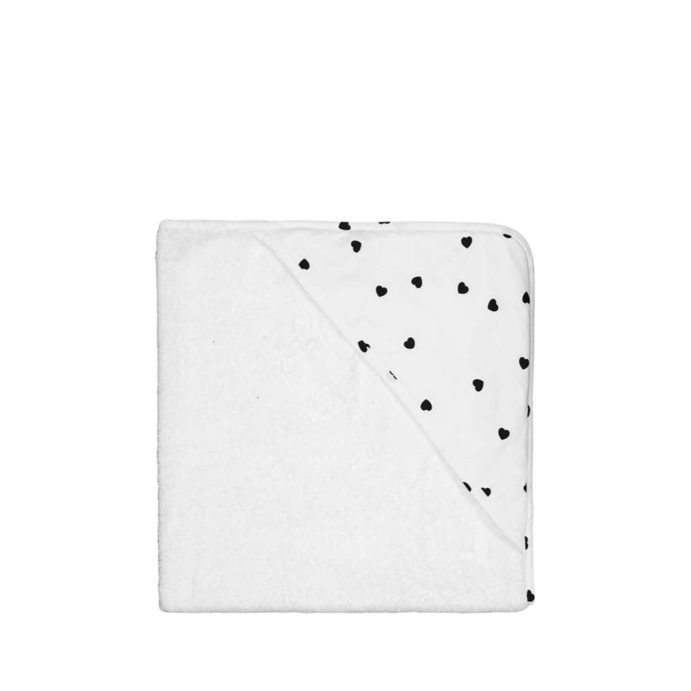 Baby Hooded Towel Colette in heart black