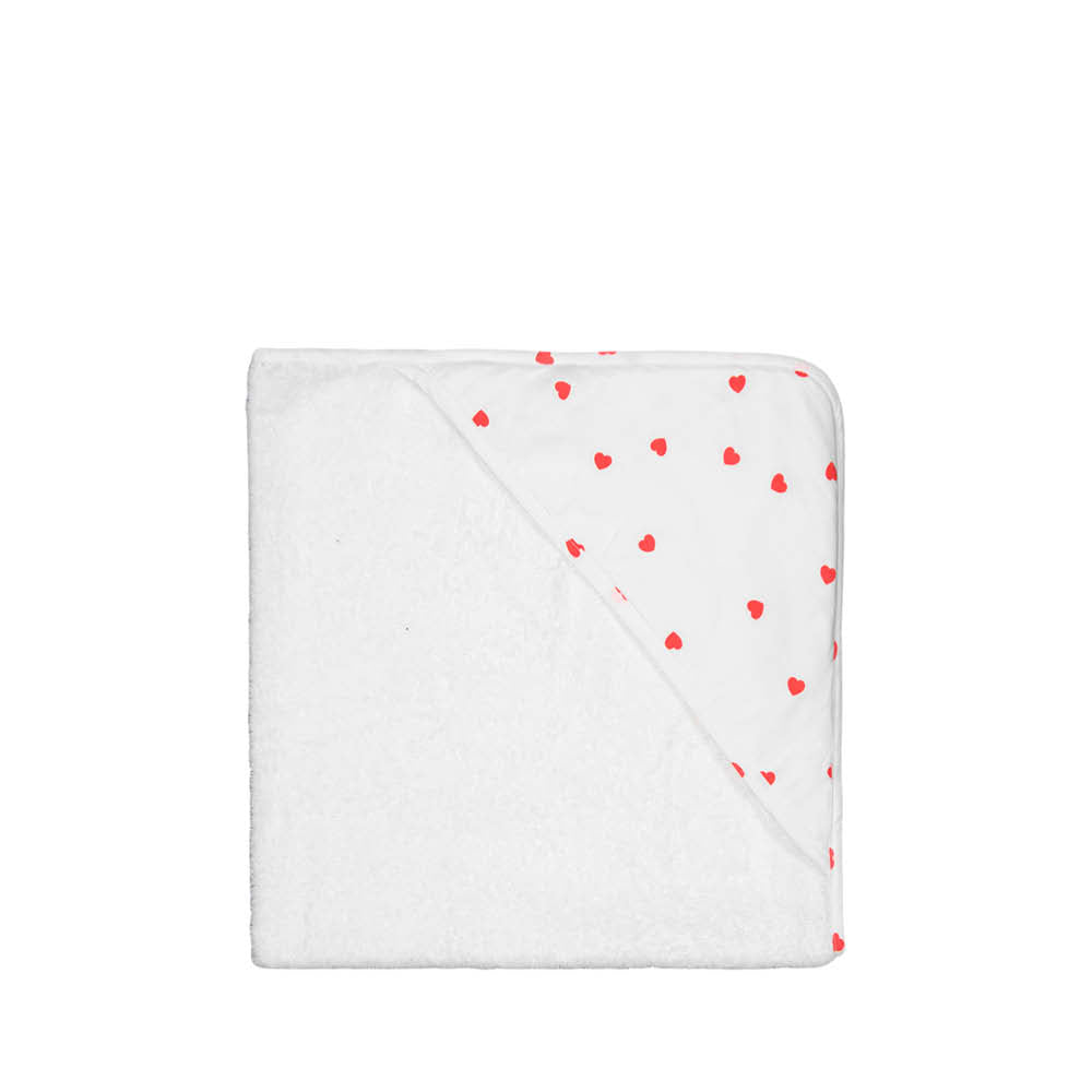 Baby Hooded Towel Colette in heart red