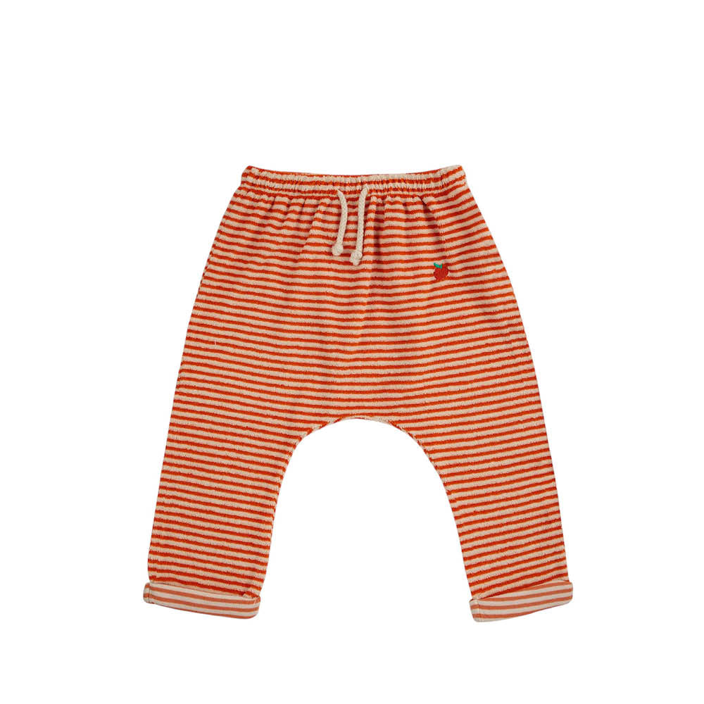 Baby Frottee-Leggings in orange gestreift