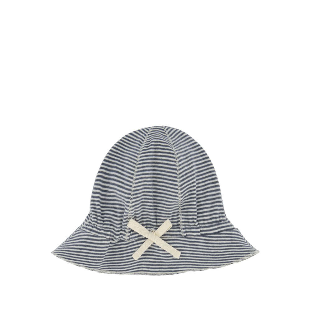 Chapeau de soleil pour bébé en bleu gris/crème