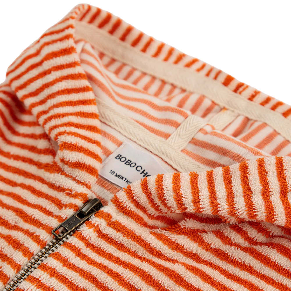 Veste bébé en tissu éponge à rayures orange