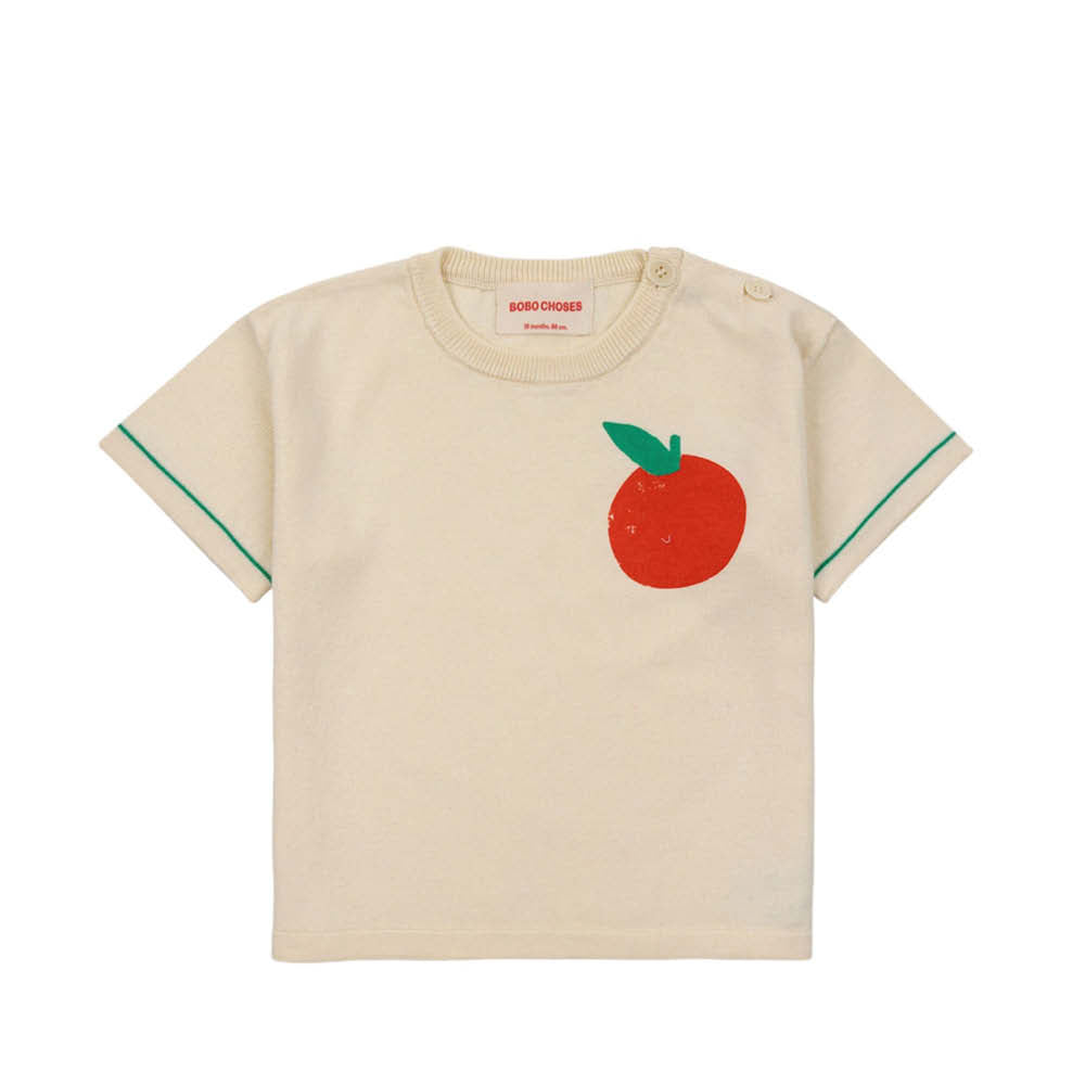 T-shirt tricoté pour bébé avec motif tomate