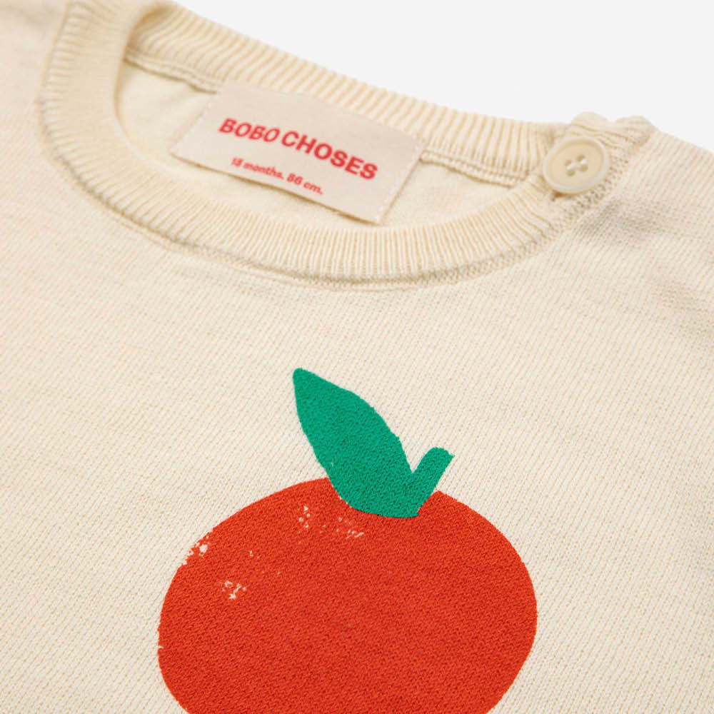 T-shirt tricoté pour bébé avec motif tomate