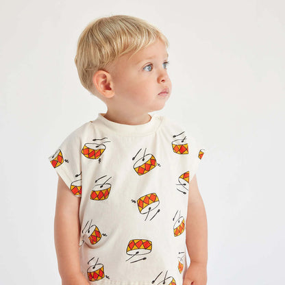Sleeveless Baby T-Shirt with Drums