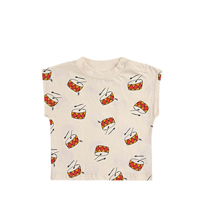 Sleeveless Baby T-Shirt with Drums