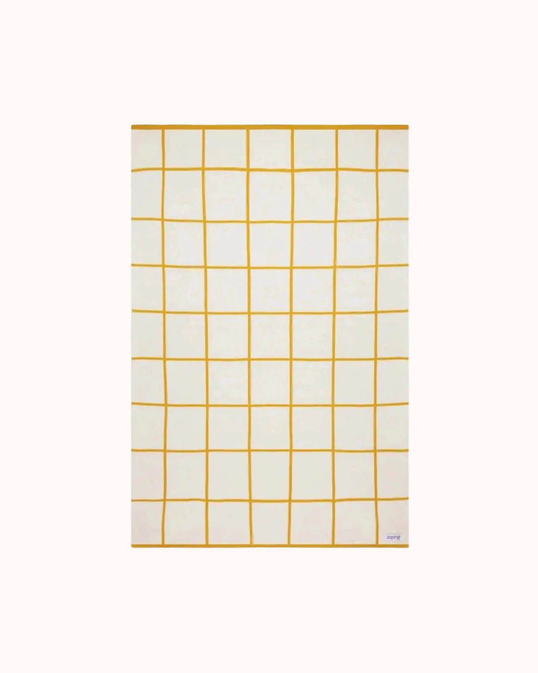 Cotton knit baby blanket, yellow grid