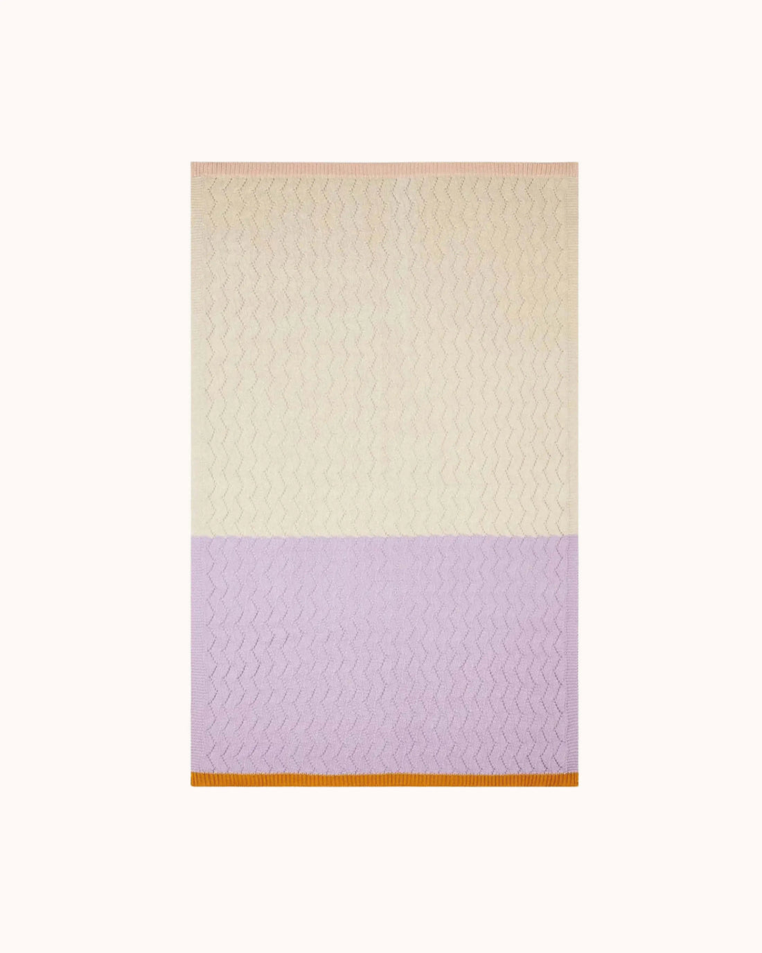 Knitted Baby Blanket in lilac/cream