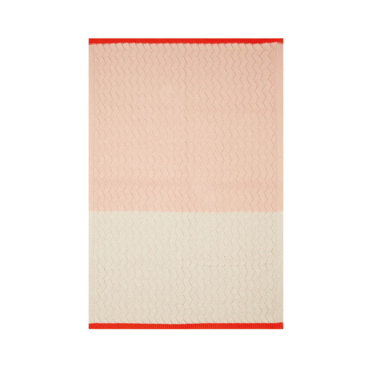 Babydecke aus Baumwollstrick in pink/creme