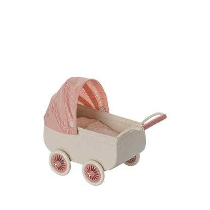 Baby Mice Pram in coral