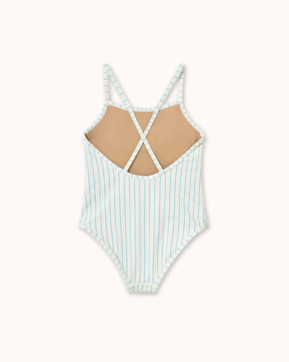 Swimsuit in cyan striped